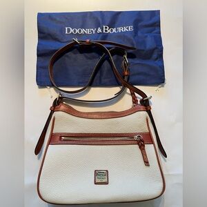 Dooney & Bourke Leather Cream/Tan Shoulder Bag